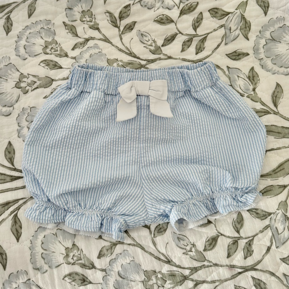 SOLD TBBC Girls Shorts Natalie Knickers Blue and White Stripe
